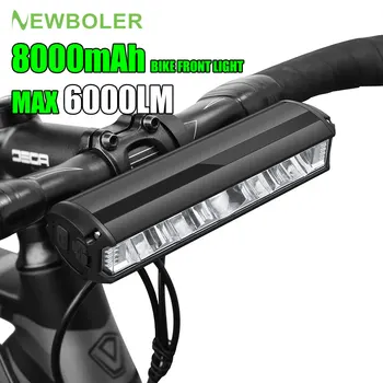 NEWBOLER Biciclete Față de Lumină 8000mAh Biciclete Lumina 6000Lumen rezistent la apa Lanterna USB de Încărcare MTB de Ciclism Rutier Lampa Accesorii
