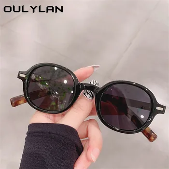 Noi 2021 Polarizat ochelari de Soare pentru Bărbați și Femei Vintage Oval Ochelari de sex Masculin de sex Feminin Colorate, ochelari de Soare UV400 Leopard Negru