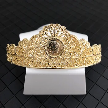 Noul design de culoare aurie coroana Dubai nunta bijuterii de buna calitate Algerian de Mireasa Accesorii de Par a lui Napoleon Coroana de Aur