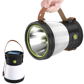 Camping Lumina Solara USB Reîncărcabilă Iluminat Exterior 2 Moduri Solar Portabil Lumini Multifuncțional pentru Acasă în aer liber