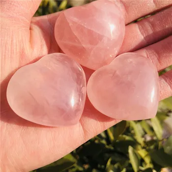 3pcs naturale piatra de cristal de cuart roz de dragoste în Formă de inimă de Piatră de vindecare de cristal gemston 30mm