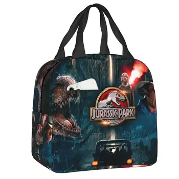 Jurassic Park Logo-ul de Dinozaur Aventura Sci-fi Film Izolate masa de Prânz Sac de Călătorie Camping Impermeabil Termică Cooler Bento Box