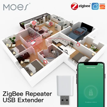 MOES Tuya ZigBee Repetor de Semnal Amplificator USB Extender pentru Dispozitive Inteligente Extinde Transmisie Stabilă 15-20M Modul Acasă