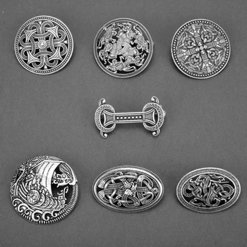 Vintage Viking Nod Amuleta Brosa Nordici Penannular Sholder Șal Incuietoare Ace Femei Eșarfă Mantie Brosa