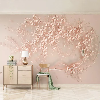 Personalizat Murală Tapet de Lux a Crescut de Aur Flori 3D Stil European Sufragerie, Camera de zi Dormitor Noptieră Decor de Perete Pictura