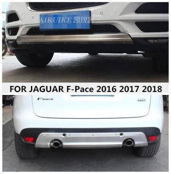 Din Oțel inoxidabil AUTO FATA+SPATE BARE de protecție PROTECTOR GUARD PLACA ANTIDERAPARE a se POTRIVI PENTRU JAGUAR F-Pace 2016 2017 2018