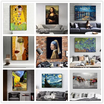 Faimosul Picturi Van Gogh, Picasso, Klimt, Pictor Lucrează Panza Pictura Pictura Decorativa Camera De Zi De Decorare Dormitor