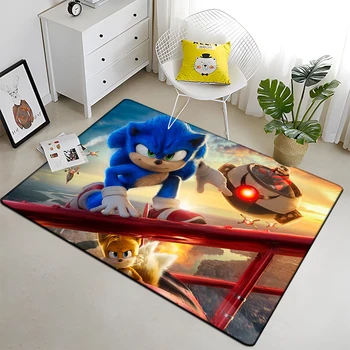 Sonic Covoare de Imprimare de Moda Anime Mat de Desene animate Camera de zi Dormitor Zonă de Mare Covor Moale de Acasă Camera Copiilor Podea Picnic Mat
