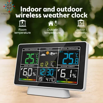 Termometru Multifunctional De Temperatură Și Umiditate Interior Senzor Exterior Wireless Stație Meteo Monitor Digital Ceas Cu Alarmă
