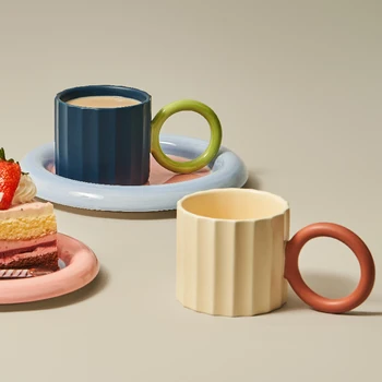 Mâner Japoneză Ceramice Cana de Cafea pentru Cafea, Ceai, Lapte, Apa Cuplu Cana cu Microunde în condiții de Siguranță Creativ Cadou de Ziua Ceașcă de Cafea