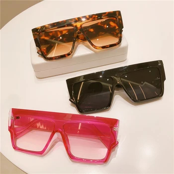 Moda Supradimensionat ochelari de Soare Patrati Femei Vintage Designer de Șampanie Leopard Ochelari de Oameni Nuante UV400 Ochelari de Soare