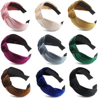 Ruoshui Iarna Velet Hairband Pentru Femei Accesorii De Par Banda Înnodate Bezel Bandană Cadou De Crăciun Ornamente De Pălării H