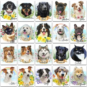 5D Diamant Pictura Animale, Pisică Câine Cățeluș Drăguț Bulldog, Ciobanesc Husky Kit Complet Patrati si Rotunde broderie mozaic cruciulițe Cadou