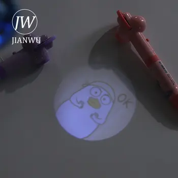 JIANWU 1 Pc Creative Drăguț Proiecție Pix cu Gel 0.7 mm Negru de Cerneală Desene animate Student Slideshow Pen Kawaii Papetărie, Consumabile de Scris
