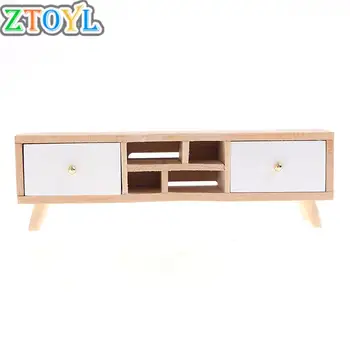 1:12 Păpuși Miniaturale de Mobilier din Lemn, TV Cabinet Papusi Casa Accesorii