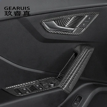 Auto Styling Interior Usa Maner Castron cotiera butoane Cadru Decorare Autocolant Garnitura Pentru Audi Q2 2018-2022 Fibra de Carbon Accesorii