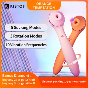 Kisstoy Polly Max 3.0 Supt Vibratoare sex Feminin Rotativ Vagin Masaj Biberon Clit Sucker Încălzire Vibrator Adult Jucarii Sexuale pentru Femei