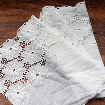 1 yard-alb 100% de bumbac broderie dantelă franceză panglica dantelă ghipura material DIY ornamente de tricotat cu urzeală, Accesorii de cusut