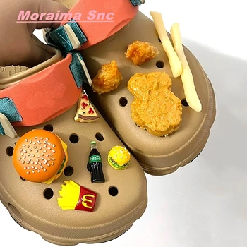 Desene animate Burger de Pui Prajit Plajă Femeie Papuci Nou Brand de DIY Amuzant Drăguț Rotund Toe Sandale vas Gol EVA Unic Pantofi