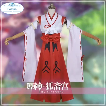 Anime! Genshin Impact Kitsune Saiguu Costum Joc Kimono Uniformă Cosplay Costum de Halloween Petrecere de Carnaval jocuri de Rol Tinuta NOUA