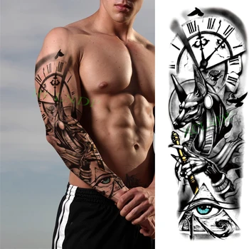 Impermeabil Tatuaj Temporar Autocolant Lup Demon Ochi Roman Ceas Brat Mare Fals Tatuaj Flash Tatuaj pentru Barbati Femei