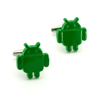 Android butoni Pentru Barbati Android Robot Design de Calitate Alamă Material de Culoare Verde Butoni en-Gros și cu amănuntul