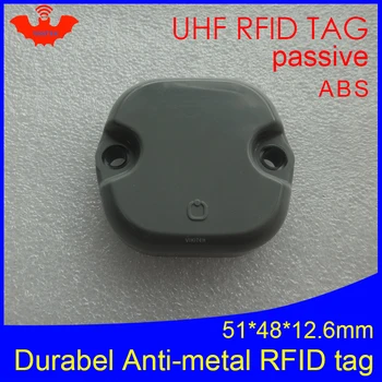 UHF RFID anti-metal tag-915mhz 868mhz Impinj Monza4QT EPCC1G2 6C 51*48*12.5 mm palet durabil ABS smart card pasiv tag-uri RFID