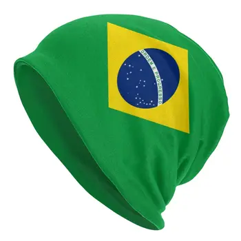 Brazilia Flag Beanie Capota Pălării De Tricotat Bărbați Femei Hip Hop Unisex De Iarna Cald Chelioși Căciuli Capace