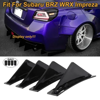 4BUC Curbat Bara Spate Aripioare de Rechin Difuzor Canards Splitter Body Kit Sort Universal Pentru Subaru BRZ Impreza WRX Accesorii Auto