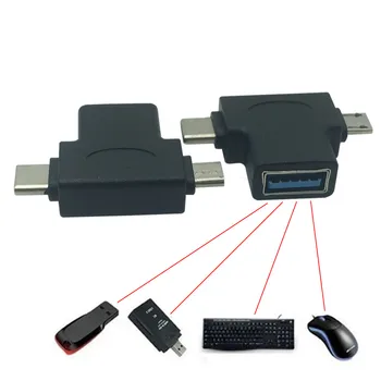 2 in 1 USB 3.0 Cablu OTG Micro usb de Tip C pentru USB3.0 Adaptor USB-C Cablu de Transfer de Date pentru Samsung, Xiaomi, Huawei Tip C de Telefon