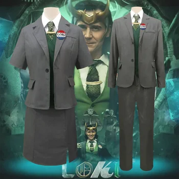 Loki Cosplay Costum Loki 2021 Sacou Costum Costum Cravata Loki Insigna Loki Pentru Președintele Cosplay Costum De Recuzită Set Complet De Adult