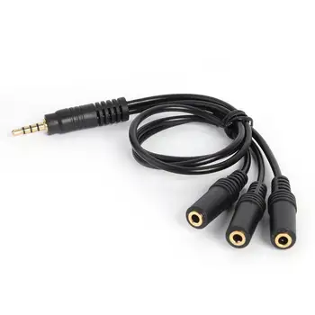 32cm Audio Splitter Cablu 3.5 mm 3/4 Polul Portabil de Dimensiuni Mici Placat cu Aur de sex Masculin Plug cu 3 Mod 3 de Ieșire Stereo de sex Feminin