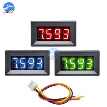 0.36 inch DC 0-100V Tensiune Metru 4-Digital de Înaltă Precizie Voltmetru cu 3 fire Rosu Verde Albastru LED Tensiune de Metru de Monitor