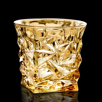 În Stil European De Uz Casnic Pahar De Vin Mari De Cristal De Sticlă De Whisky Cupa Placat Cu Aur Distilată Băutură Coniac, Bere Ceașcă De Ceai Tequila