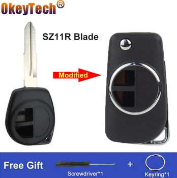 OkeyTech Modificat Flip Pliere Telecomanda Cheie Auto Shell Caz Acoperire Fob Pentru Suzuki Swift Grage Vitara Alto 2 Butonul Blank SZ11R Lama