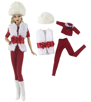 Crăciun îmbrăcăminte set / sapca + tricou + vesta + pantaloni / haine papusa costum costum De 30cm Xinyi FR ST Papusa Barbie / fete jucărie de Crăciun