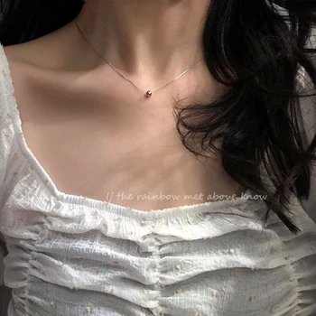 2021 coreea Drăguț Șarpe Lanț Cravată Colier Pentru Femei Fată Simplă de Aur de Argint de Culoare Delicat Pandantiv Rotund OL Moda Bijuterii