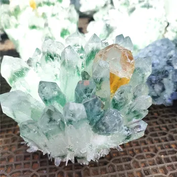 500-600g Fierbinte Fantoma Verde Cristal de Cuarț Cluster Pietre de Vindecare Specimen Pentru Decor Acasă Fengshui formă neregulată