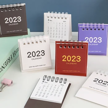 Simplu Mini Culoare Solidă Calendar De Birou 2023 Munca De Zi Cu Zi Plan Calendaristic Portabil Lucrări Practice De Învățare Planner Loc De En-Gros