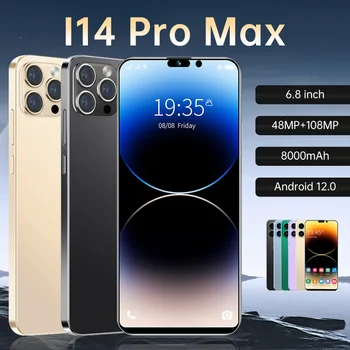 i14 Pro Max Smartphone 6.8 inch Ecran Complet 5G Telefon Mobil 8000mAh 16GB+1TB Telefoane Mobile Versiune Globală