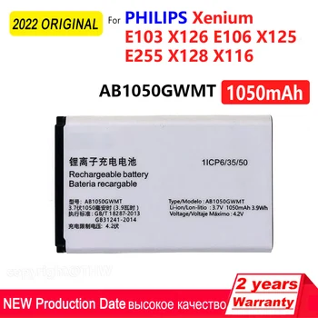 Reale Pentru PHILIPS Xenium X116 X125 X126 X128 1050mAh Înlocuirea Bateriei AB1050GWMT Telefon Mobil Baterie Reîncărcabilă Batteria