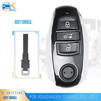 KEYECU 3 Buton Inteligent de la Distanță Cheie Auto Shell Caz Fob pentru 2011-2018 VW Volkswagen Touareg