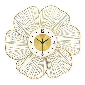 Mare de Metal de Creatie de Lux Ceas de Perete Nordic Aur Tăcut Moda Floare Ceasuri de Perete Camera de Baie Reloj Comparativ Decor Acasă EA50Z