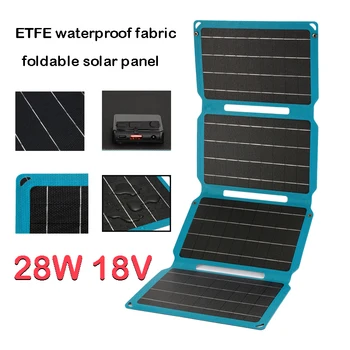 ETFE 18V 28W Pliabil Panou Solar Portabil Solare Încărcător de Baterie USB DC Tip C, Ieșire Cu Încărcare Rapidă pentru Telefoane Camping Van RV